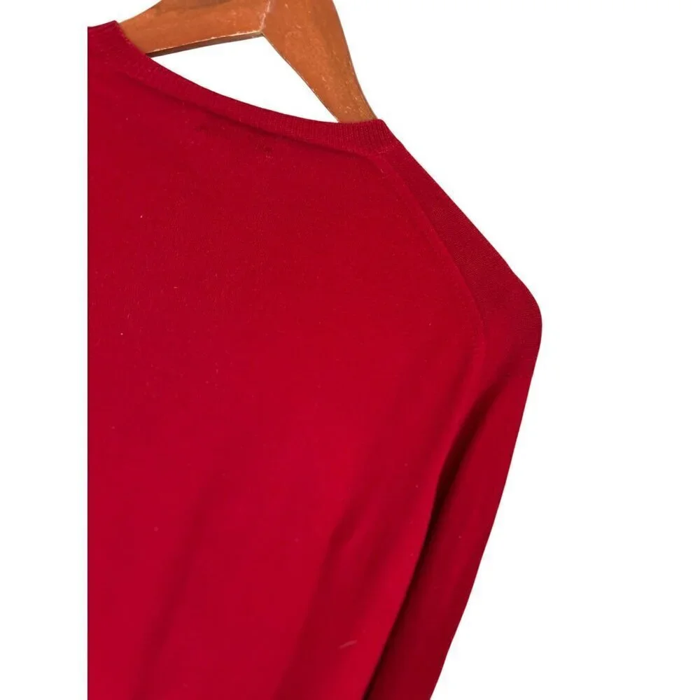 Paul Stuart Red Wool Crewneck Sweater Made In Scotland XL Mens
